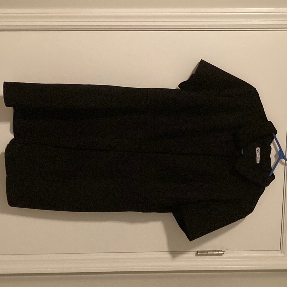 Zara Black Button Up Velour Dress